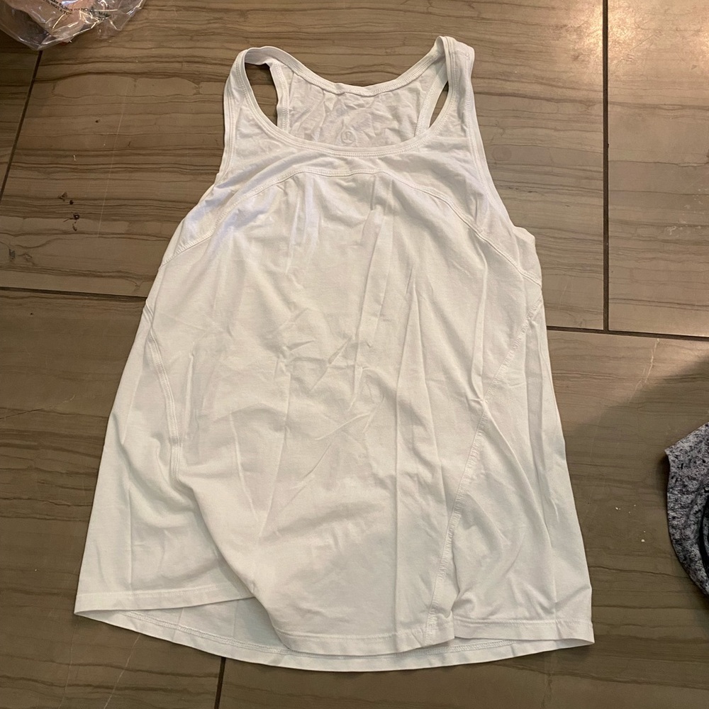 White LuLuLemon tank top
